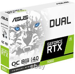 Dual Geforce RTXT 3060 White OC Edition 8GB GDDR6 Pcie 4.0, 8GB GDDR6, HDMI 2.1