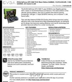 EVGA GeForce GTX 1080 Ti 11G- P4-6393- KR Graphics Card