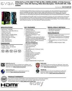 EVGA GeForce RTX 2080 Ti FTW3 11G-P4-2487-KR 11GB GDDR6 iCX2 RGB LED Graphics
