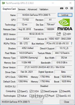 EVGA GeForce RTX 2080 Ti XC HYBRID GAMING 11GB 11G 352-bit GDDR6 PCI-E 3.0