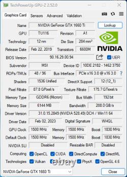 MSI GeForce GTX 1660 Ti VENTUS XS OC 6GB 6G 192-bit GDDR6 PCI-E 3.0 NVIDIA
