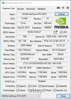 MSI GeForce RTX 2070 ARMOR 8GB 8G 256-bit GDDR6 PCI-E 3.0 NVIDIA Video Card