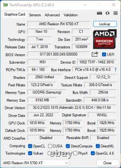 MSI Radeon RX 5700 XT MECH OC BV 8GB 8G 256-bit GDDR6 PCI-E 4.0 AMD Video Card